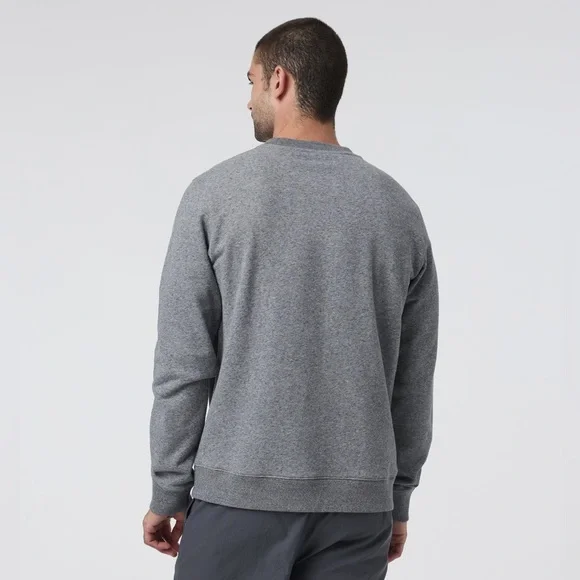 Vuori Cypress Logo Crew Crewneck Sweatshirt Men's Heather Grey Size Large - Picture 2 of 12